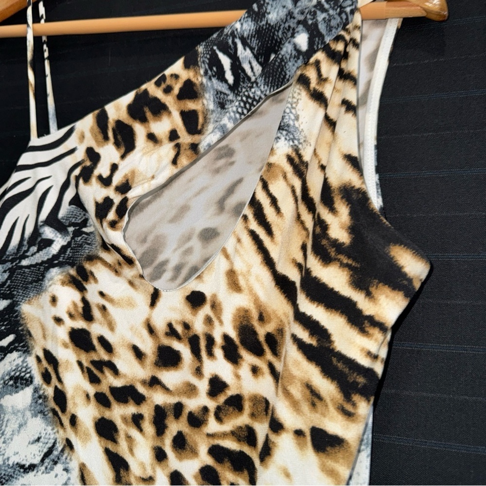 Fashion Nova Med Animal Print One Piece Body Jump Suit Clubwear Bodycon Sexy - Picture 3 of 9